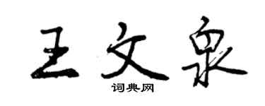 曾慶福王文泉行書個性簽名怎么寫
