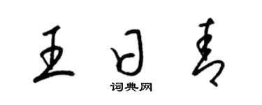 梁錦英王日青草書個性簽名怎么寫