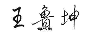駱恆光王魯坤行書個性簽名怎么寫