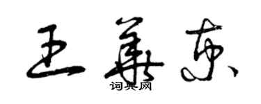 曾慶福王華京草書個性簽名怎么寫