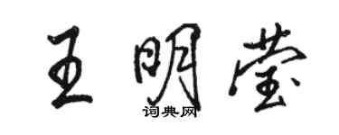 駱恆光王明瑩行書個性簽名怎么寫
