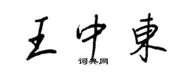 王正良王中東行書個性簽名怎么寫