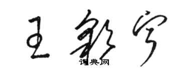 駱恆光王彩寧草書個性簽名怎么寫