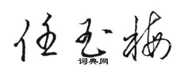 駱恆光任玉梅草書個性簽名怎么寫