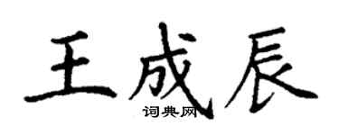 丁謙王成辰楷書個性簽名怎么寫
