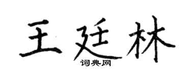 何伯昌王廷林楷書個性簽名怎么寫