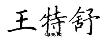 丁謙王特舒楷書個性簽名怎么寫