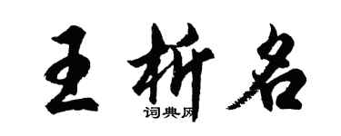 胡問遂王析名行書個性簽名怎么寫