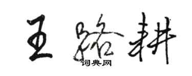 駱恆光王路耕行書個性簽名怎么寫