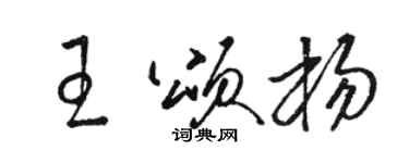 駱恆光王頌楊草書個性簽名怎么寫