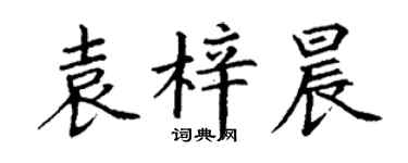 丁謙袁梓晨楷書個性簽名怎么寫