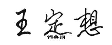 駱恆光王定想行書個性簽名怎么寫