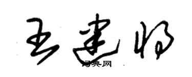 朱錫榮王建將草書個性簽名怎么寫