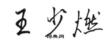 駱恆光王少燃行書個性簽名怎么寫