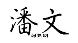 丁謙潘文楷書個性簽名怎么寫