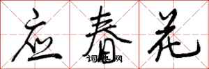 曾慶福應春花行書怎么寫