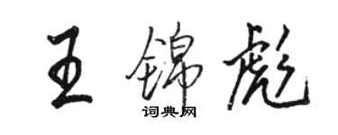 駱恆光王錦彪行書個性簽名怎么寫