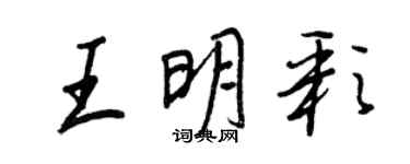 王正良王明彩行書個性簽名怎么寫