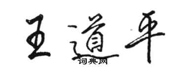 駱恆光王道平行書個性簽名怎么寫