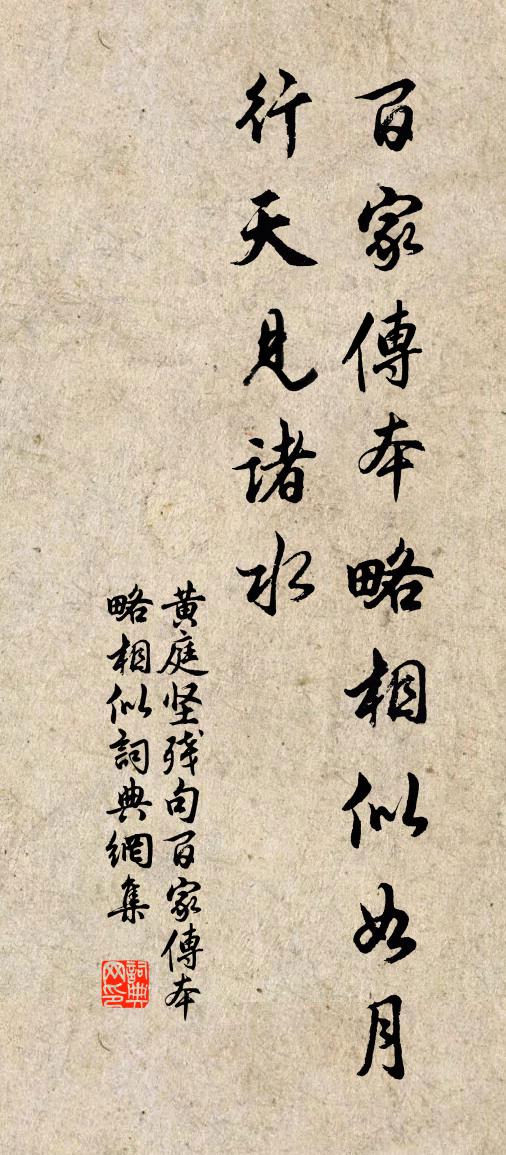 黃庭堅殘句:百家傳本略相似書法作品欣賞