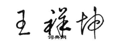 駱恆光王祥坤草書個性簽名怎么寫