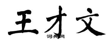 翁闓運王才文楷書個性簽名怎么寫