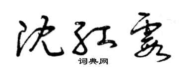 曾慶福沈紅霞草書個性簽名怎么寫