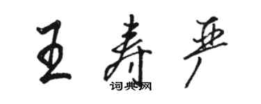 駱恆光王壽嚴行書個性簽名怎么寫