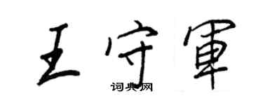 王正良王守軍行書個性簽名怎么寫