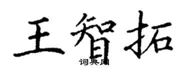 丁謙王智拓楷書個性簽名怎么寫