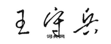 駱恆光王守兵草書個性簽名怎么寫