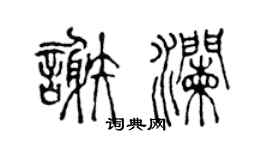 陳聲遠謝瀾篆書個性簽名怎么寫