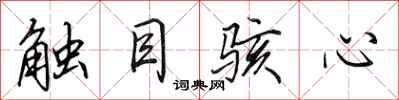 田英章觸目駭心行書怎么寫