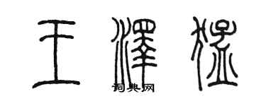 陳墨王澤猛篆書個性簽名怎么寫