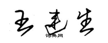 朱錫榮王連生草書個性簽名怎么寫