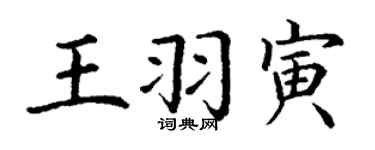 丁謙王羽寅楷書個性簽名怎么寫