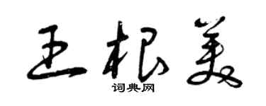 曾慶福王根美草書個性簽名怎么寫