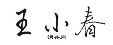 駱恆光王小春行書個性簽名怎么寫