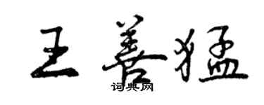 曾慶福王善猛行書個性簽名怎么寫