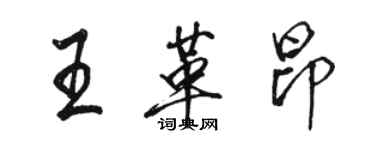 駱恆光王革昂行書個性簽名怎么寫