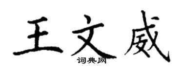 丁謙王文威楷書個性簽名怎么寫