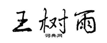 曾慶福王樹雨行書個性簽名怎么寫