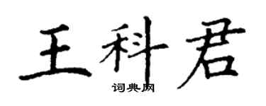丁謙王科君楷書個性簽名怎么寫
