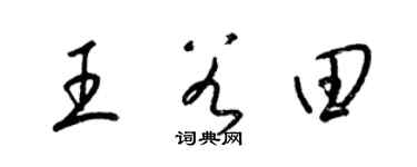 梁錦英王谷田草書個性簽名怎么寫