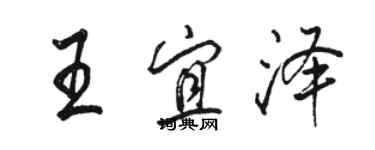 駱恆光王宜澤行書個性簽名怎么寫