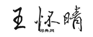 駱恆光王懷晴行書個性簽名怎么寫