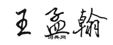 駱恆光王孟翰行書個性簽名怎么寫