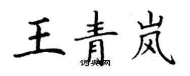 丁謙王青嵐楷書個性簽名怎么寫