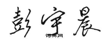 駱恆光彭宇晨行書個性簽名怎么寫