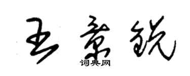 朱錫榮王景銳草書個性簽名怎么寫